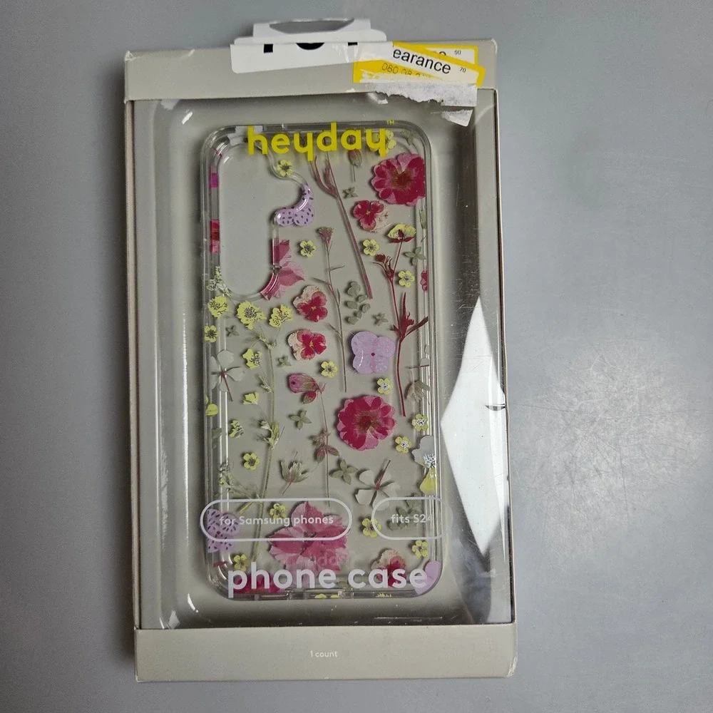 Heyday Samsung Galaxy S24 Phone Case Clear with Pressed Wildflowers Floral